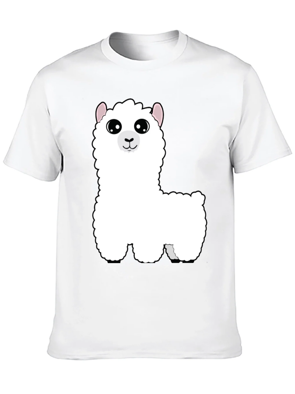 Cute Alpaca Graphic Tee - Black Cotton T-Shirt product image 9