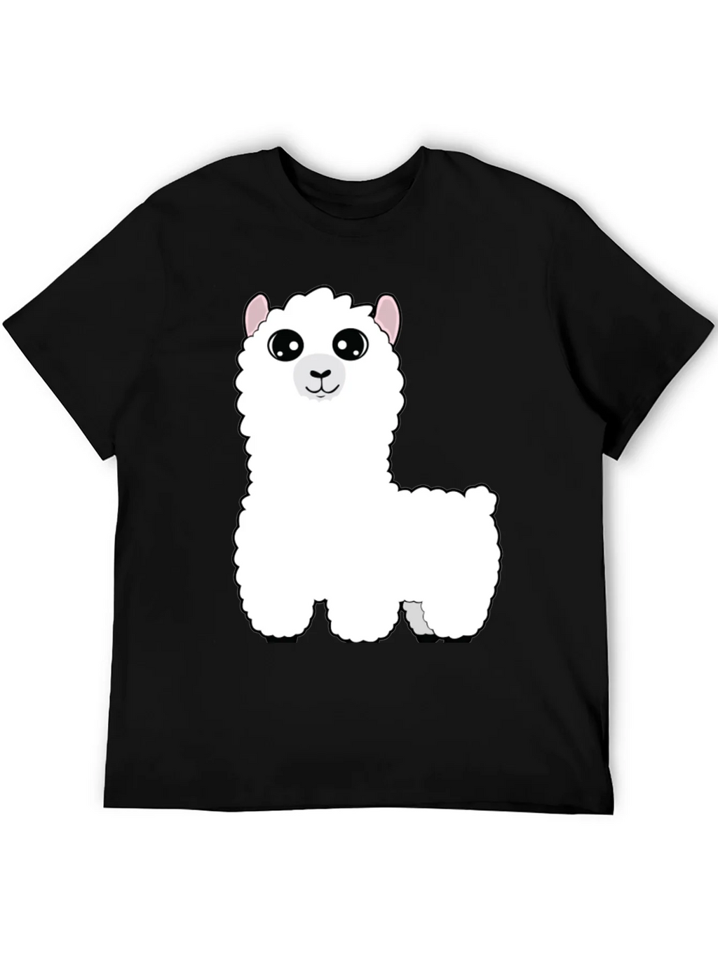 Cute Alpaca Graphic Tee - Black Cotton T-Shirt product image 5