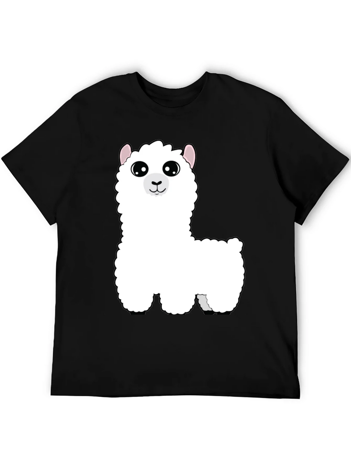 Cute Alpaca Graphic Tee - Black Cotton T-Shirt product image 5
