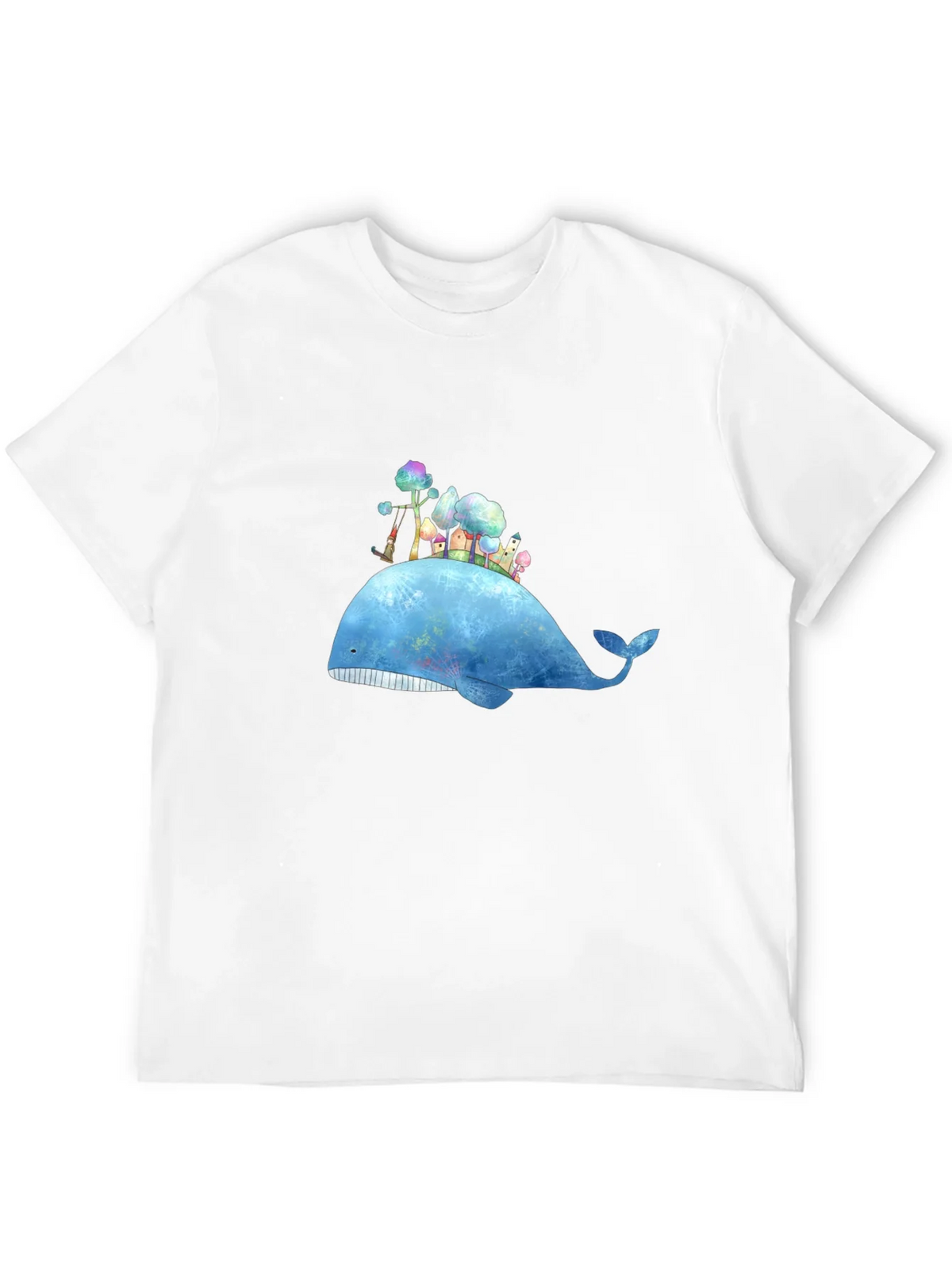 Whimsical Whale Island Graphic Tee - Black product image 10