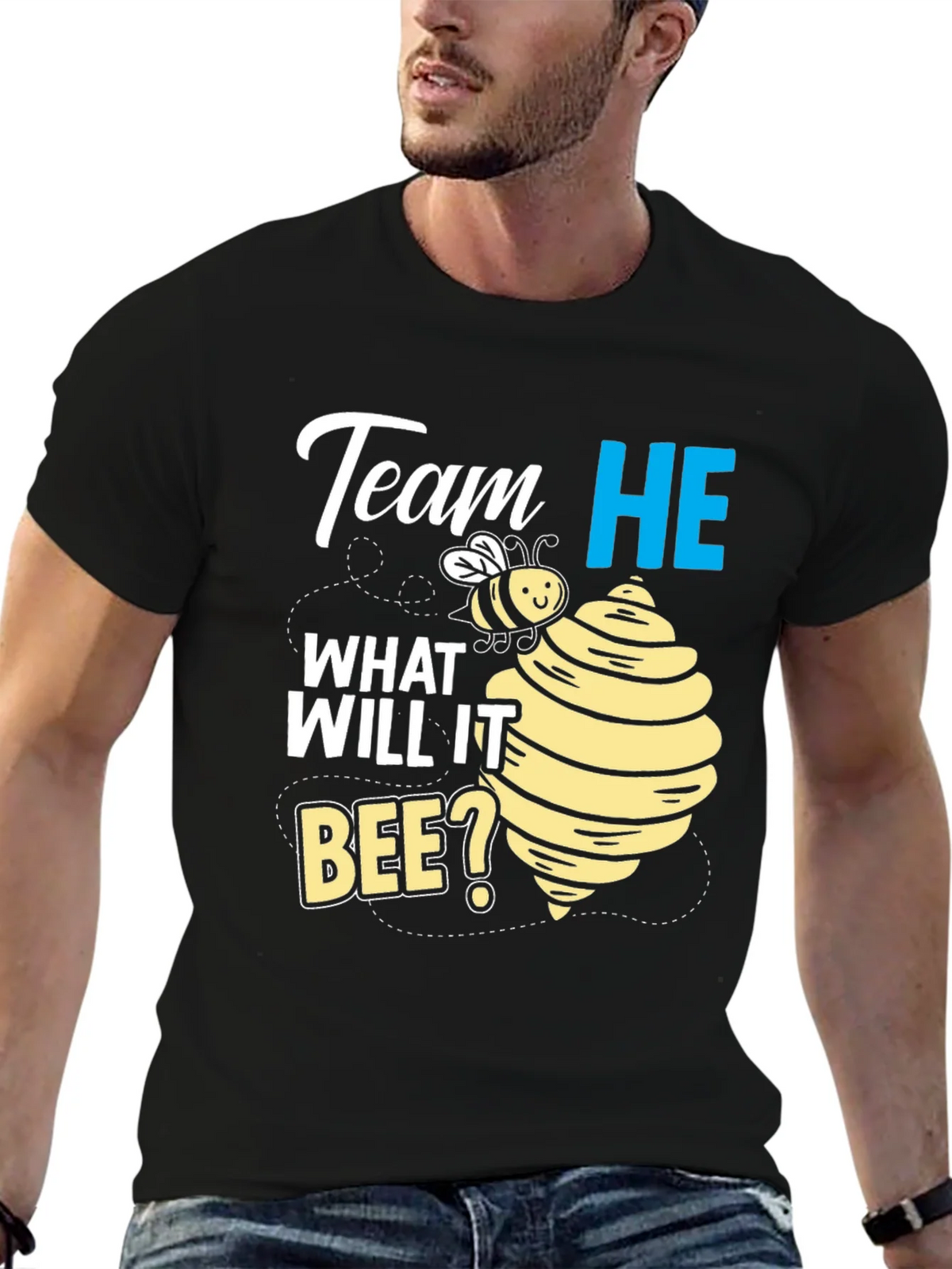 Team He What Will It Bee? Gender Reveal T-Shirt product image 6
