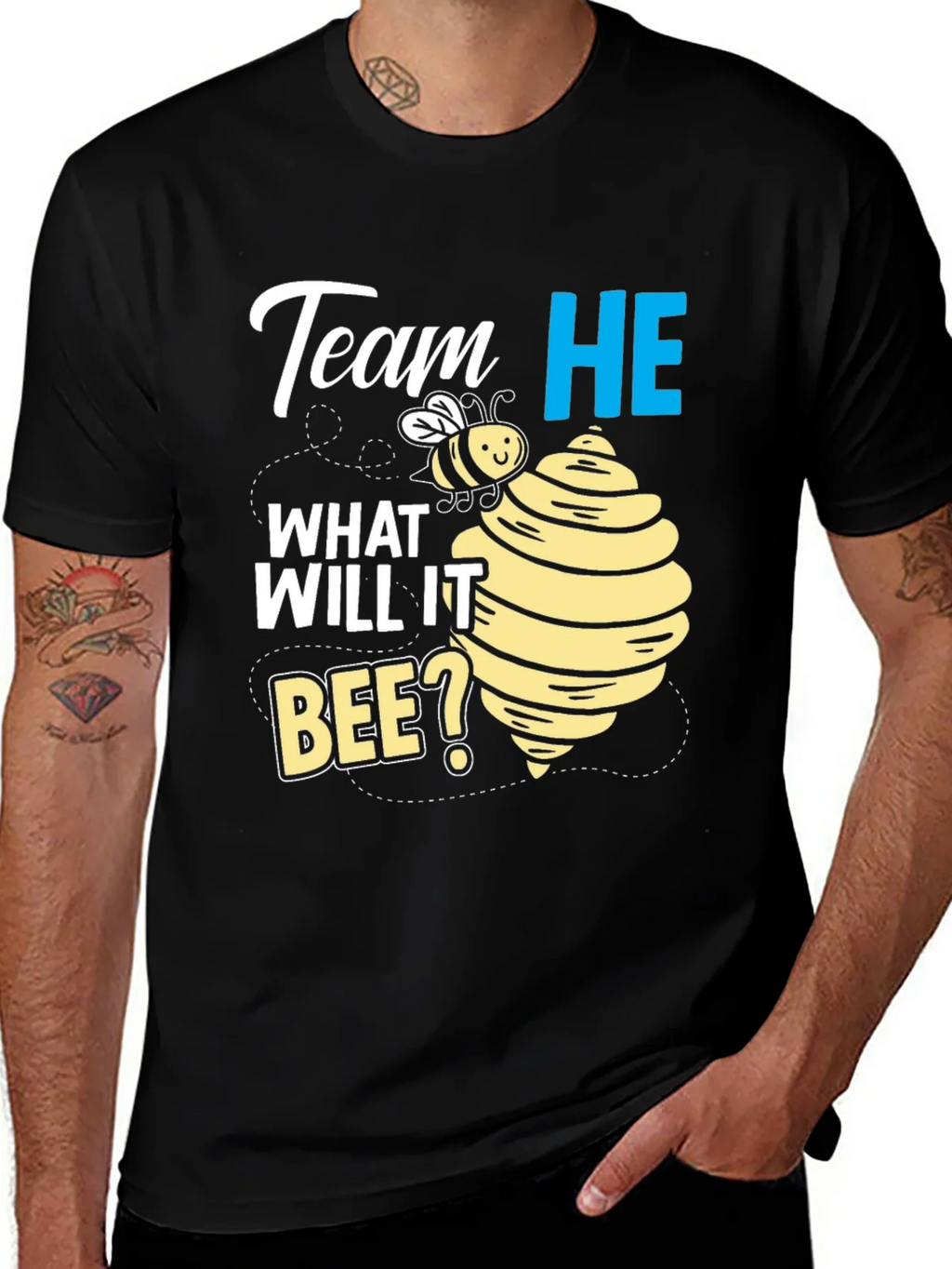 Team He What Will It Bee? Gender Reveal T-Shirt product image 1
