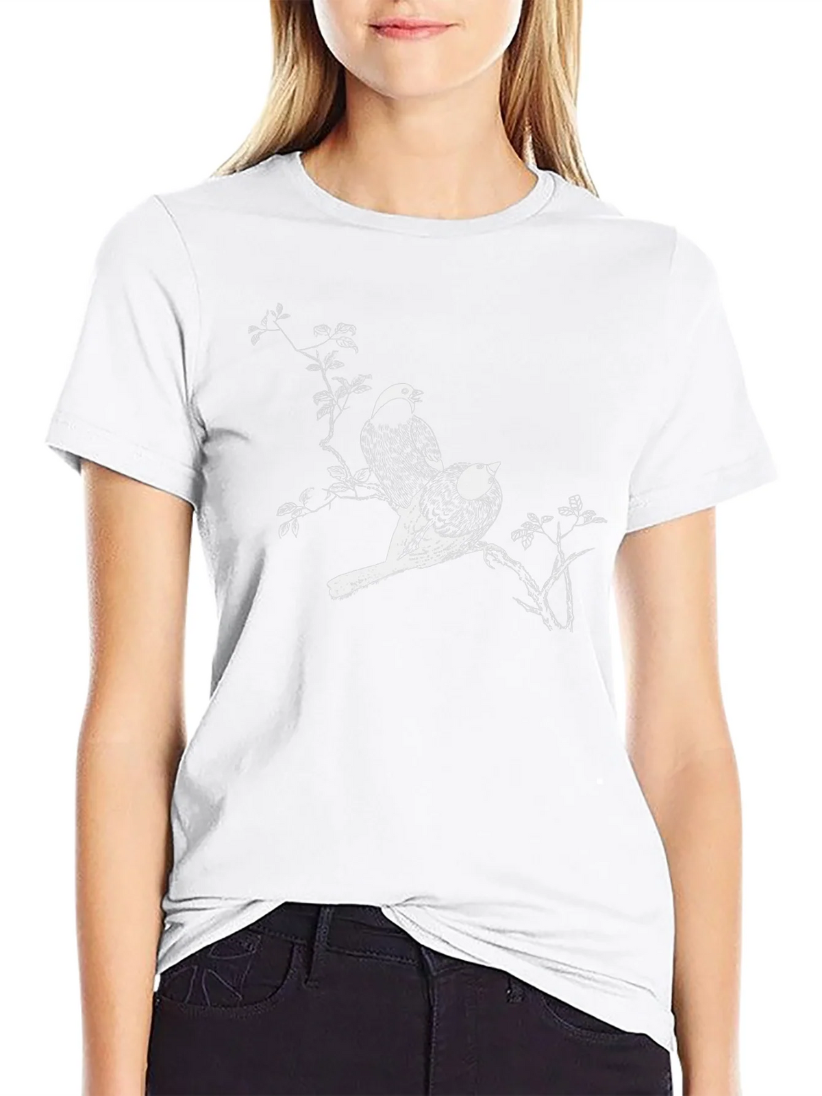 Black Bird Print T-Shirt - Artistic Graphic Tee product image 8