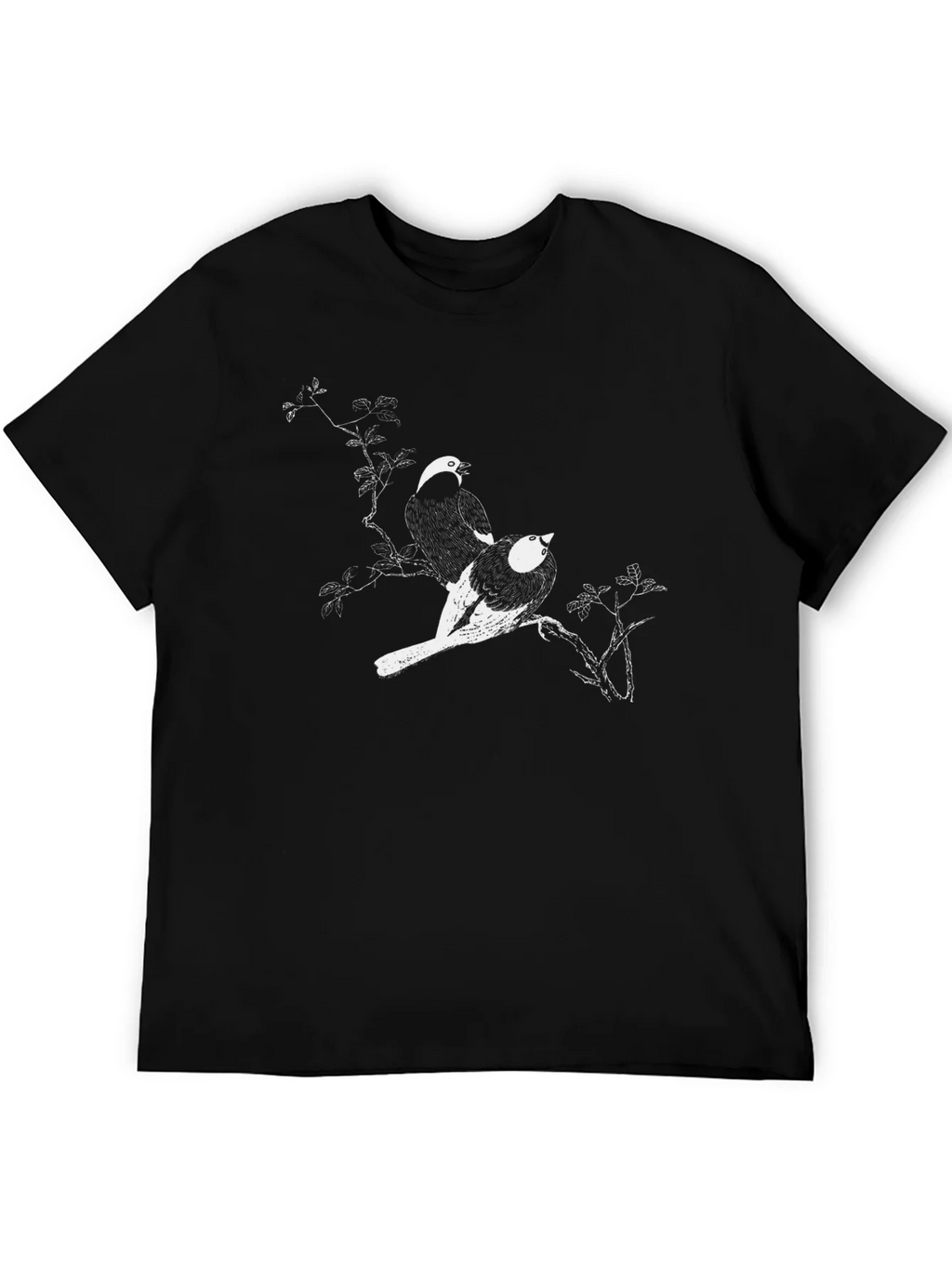 Black Bird Print T-Shirt - Artistic Graphic Tee product image 5