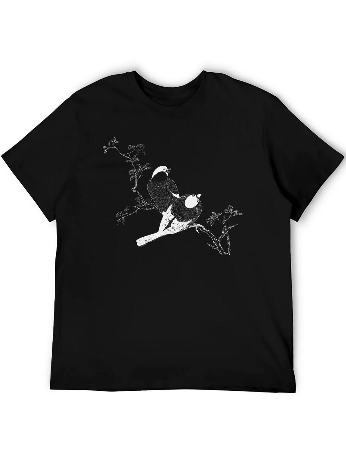 Black Bird Print T-Shirt - Artistic Graphic Tee product image 5