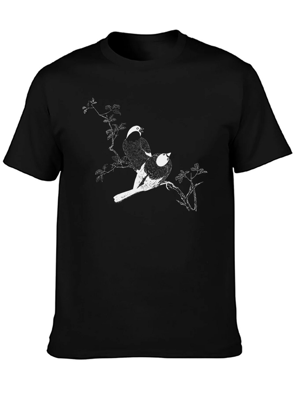 Black Bird Print T-Shirt - Artistic Graphic Tee product image 3