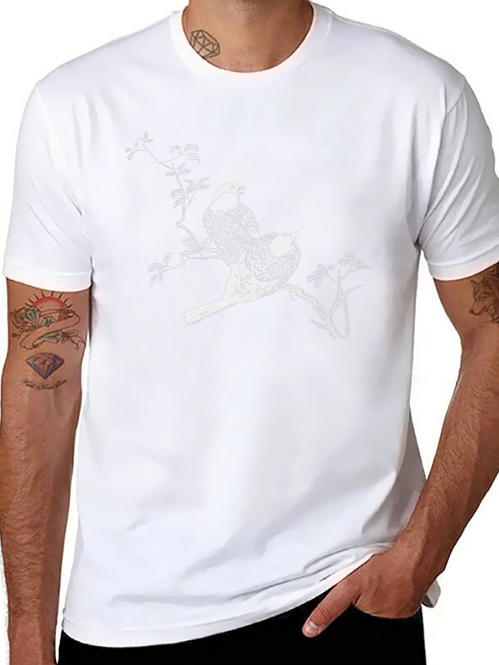 Black Bird Print T-Shirt - Artistic Graphic Tee product image 7