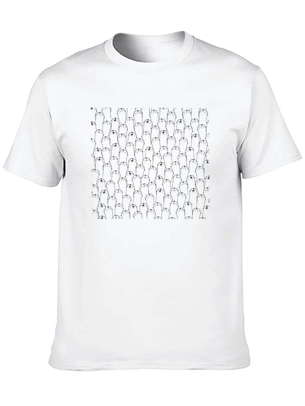 Mens Black T-Shirt with Silhouette Pattern product image 5