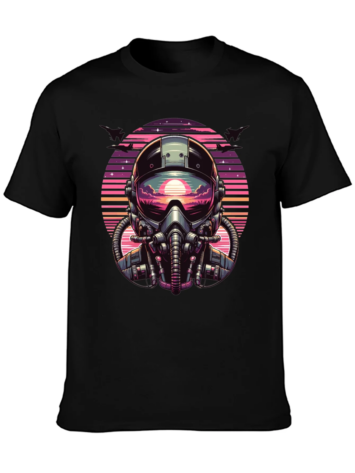 Retro Pilot Graphic Tee - Vintage Sunset Design product image 3