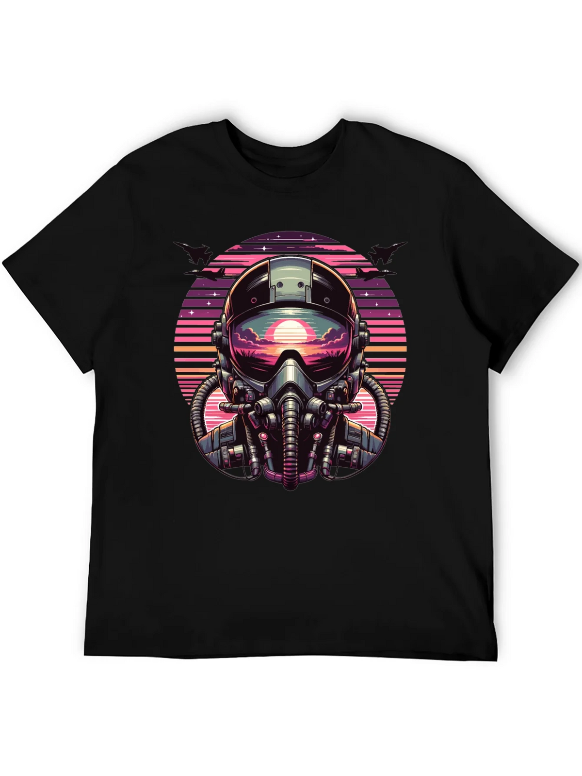 Retro Pilot Graphic Tee - Vintage Sunset Design product image 5