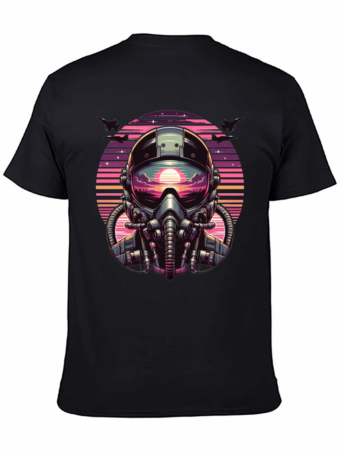 Retro Pilot Graphic Tee - Vintage Sunset Design product image 4