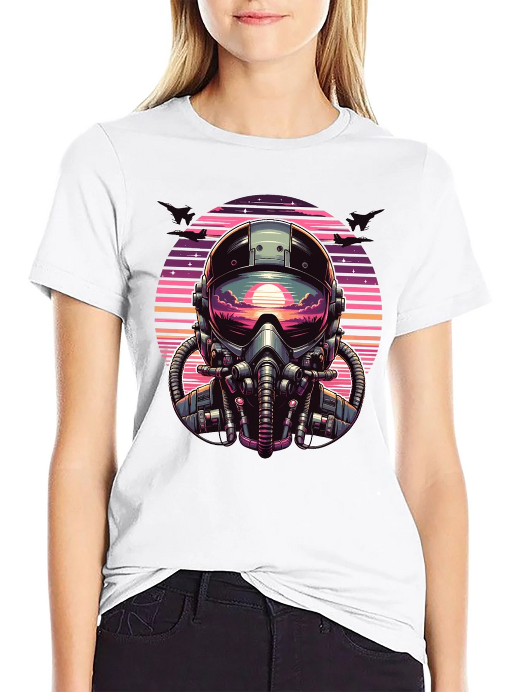 Retro Pilot Graphic Tee - Vintage Sunset Design product image 8
