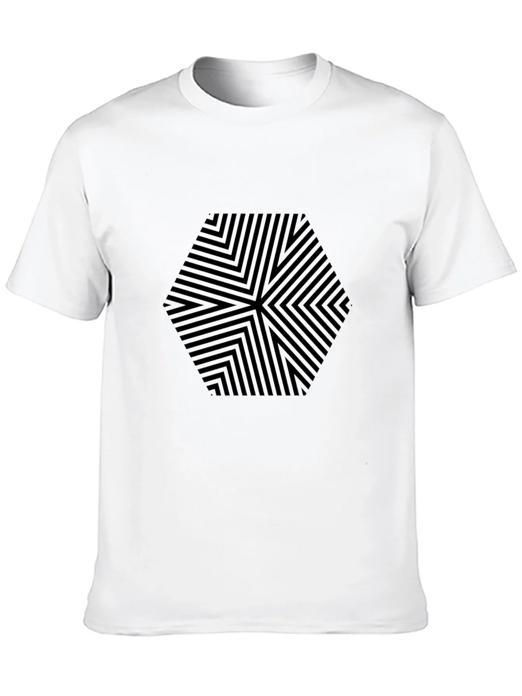 Mens Black Hexagon Pattern Graphic Tee product image 7