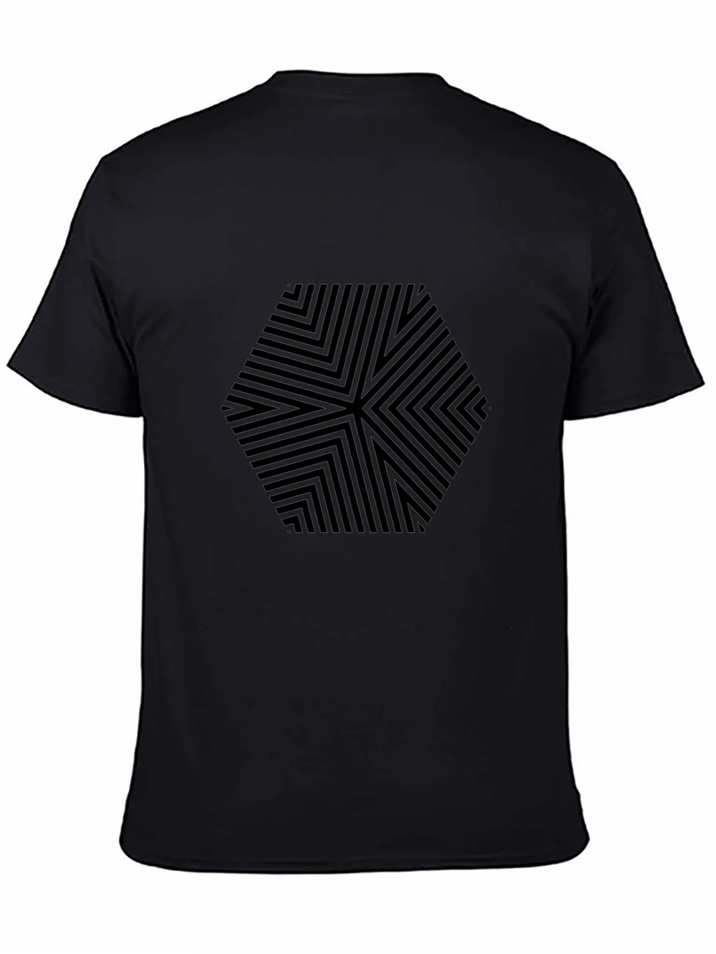 Mens Black Hexagon Pattern Graphic Tee product image 3