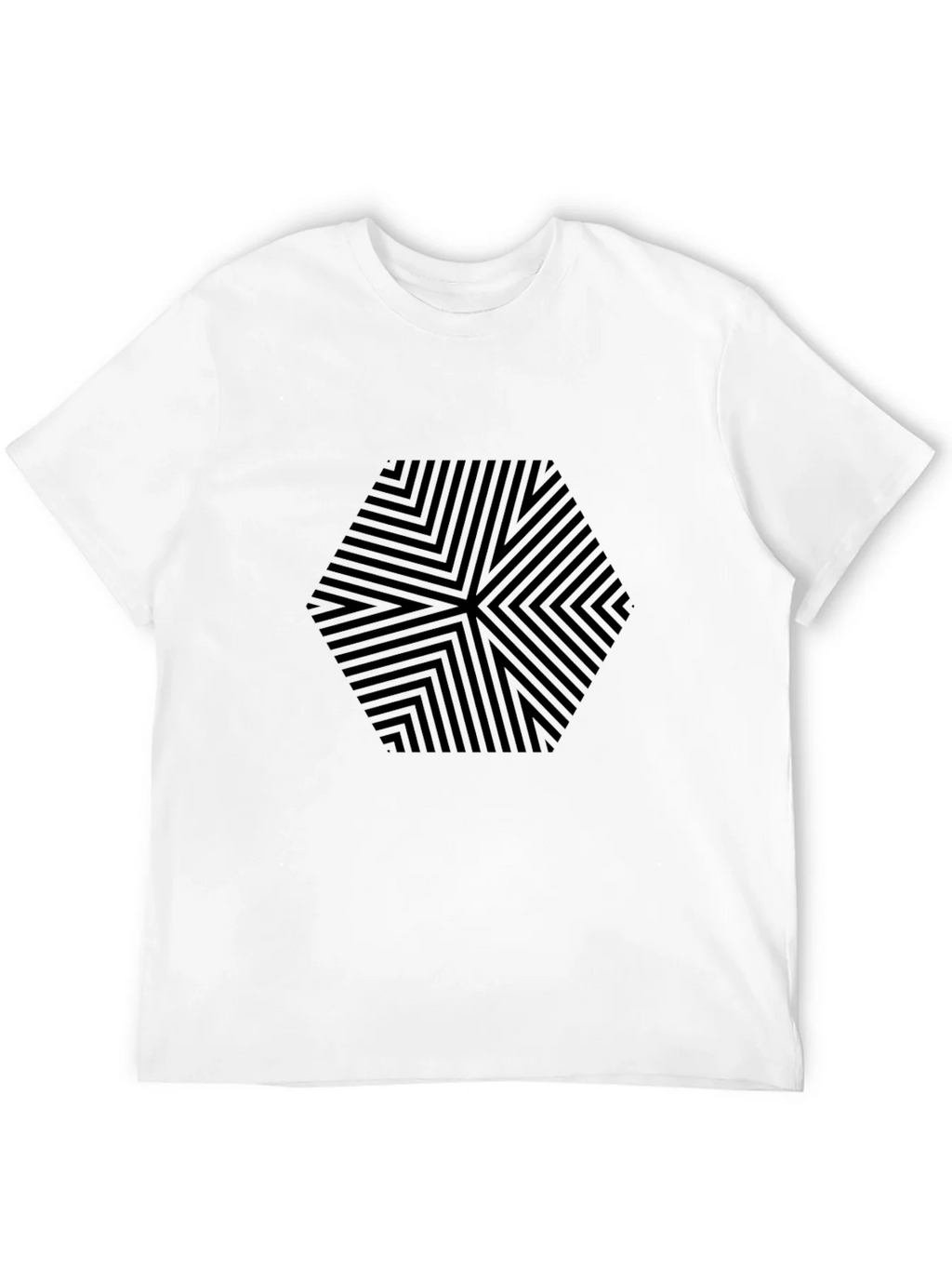 Mens Black Hexagon Pattern Graphic Tee product image 9