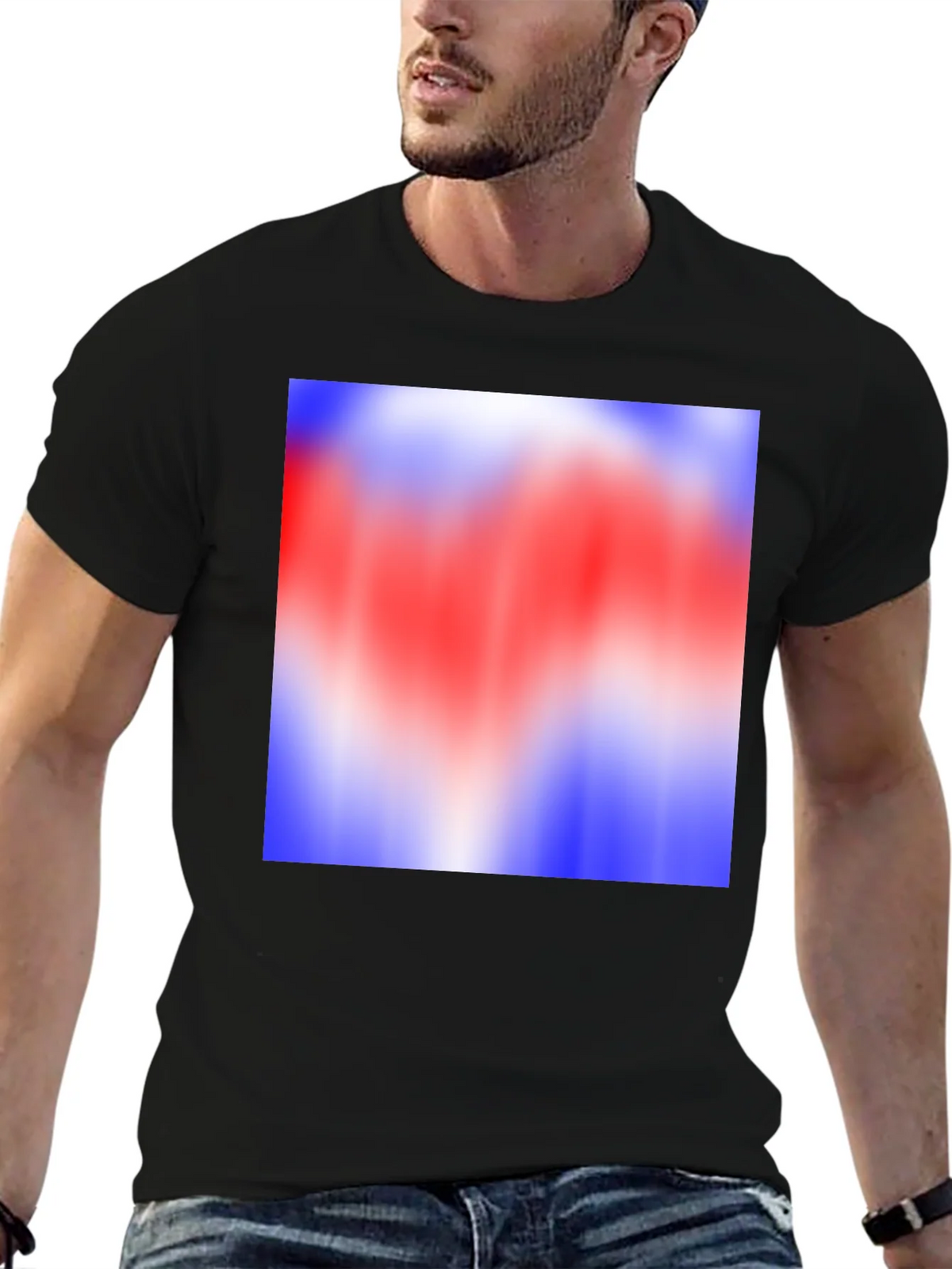 Abstract Color Block Graphic Tee - Black product image 6