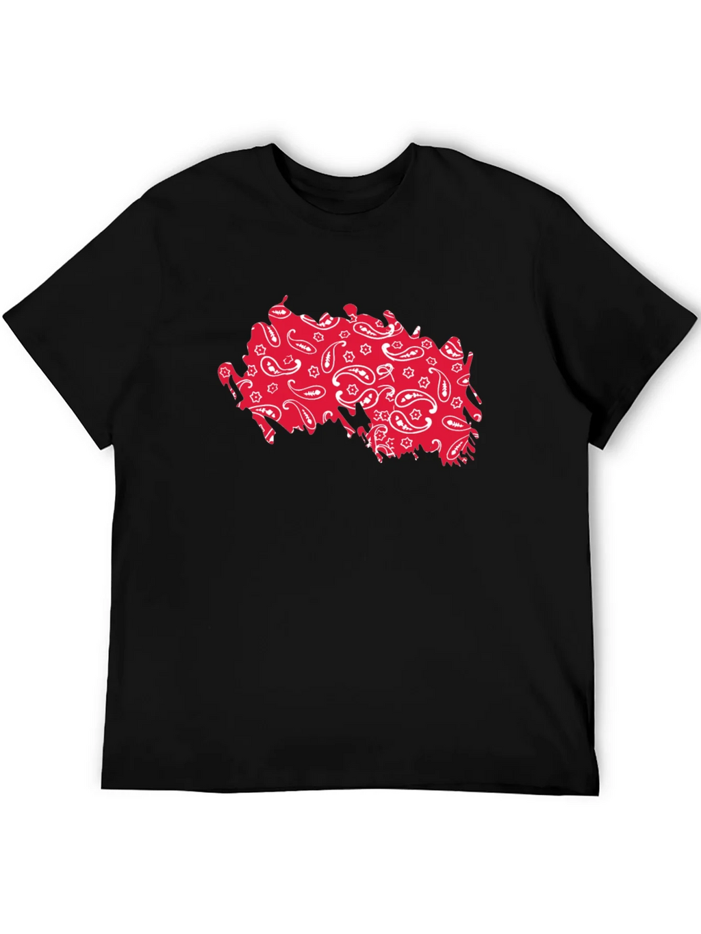 Paisley Pattern Tee - Black Cotton Casual Shirt product image 3