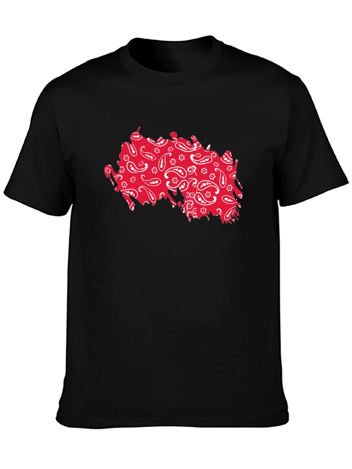Paisley Pattern Tee - Black Cotton Casual Shirt product image 2