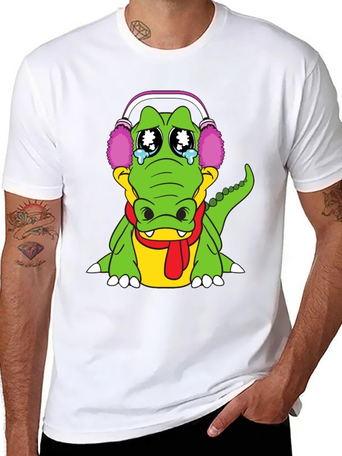 Sad Alligator Black T-Shirt product image 6