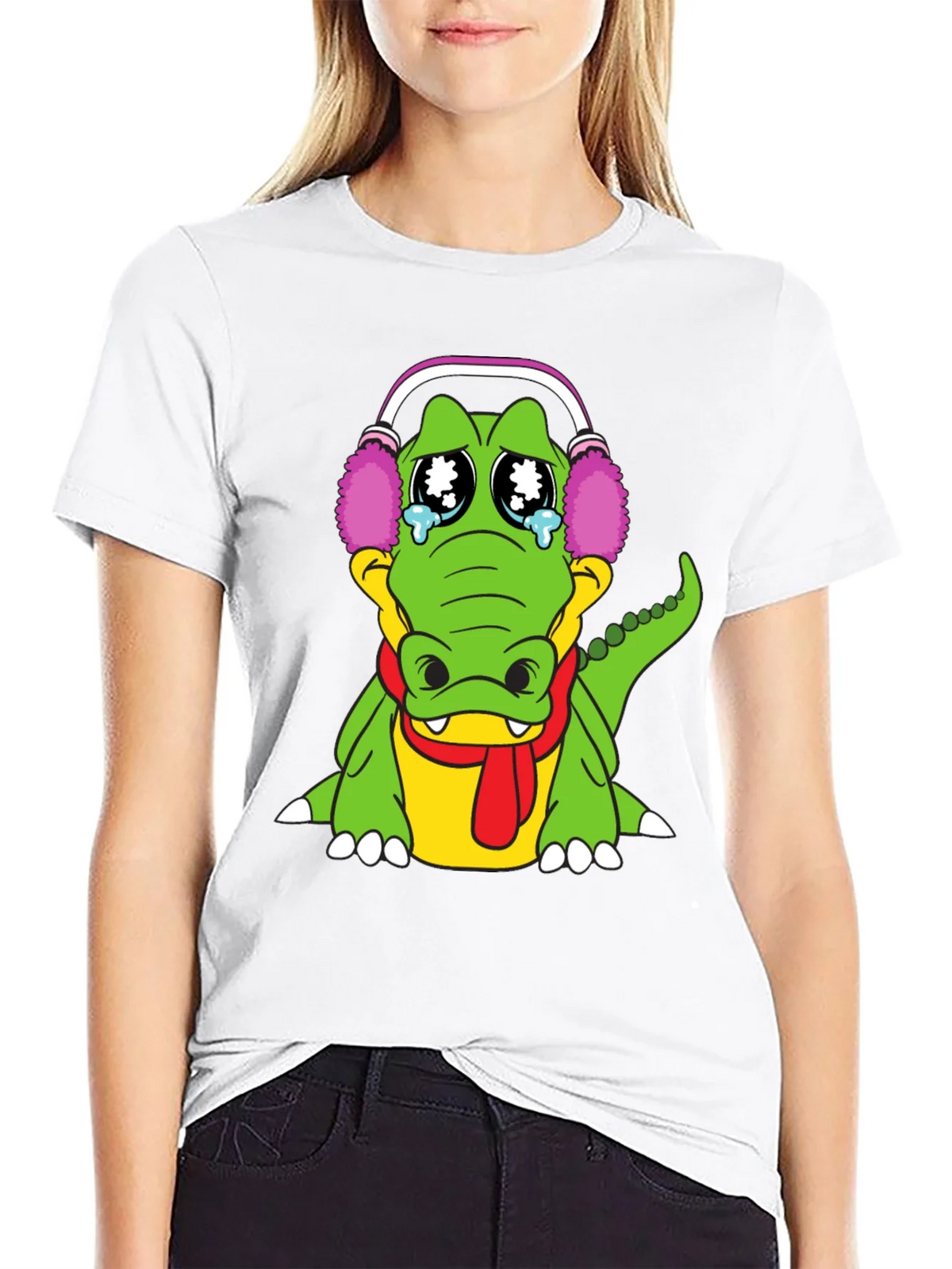 Sad Alligator Black T-Shirt product image 7