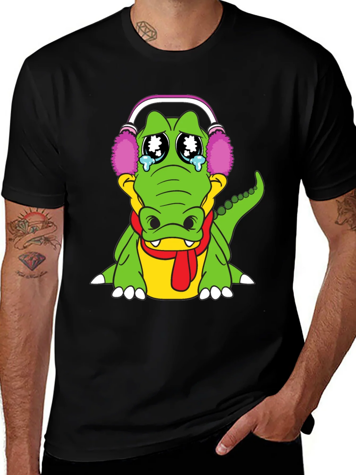 Sad Alligator Black T-Shirt product image 1