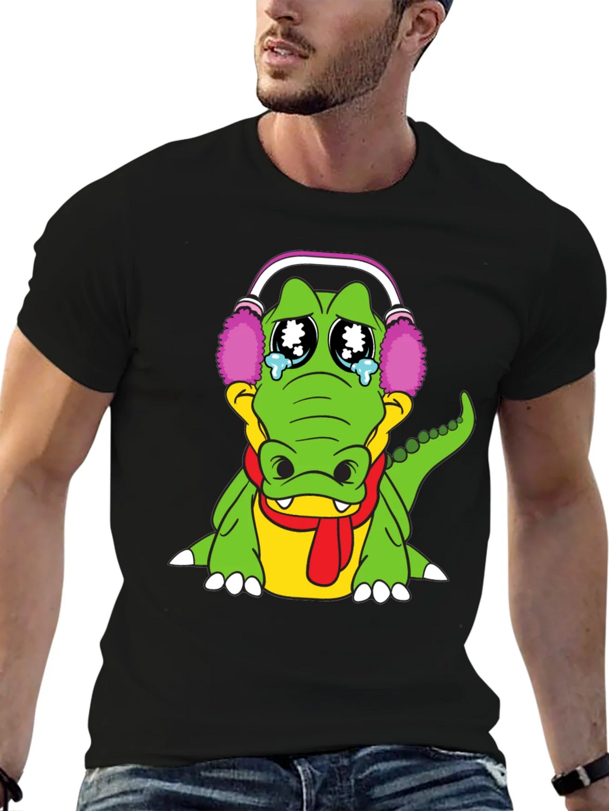 Sad Alligator Black T-Shirt product image 5