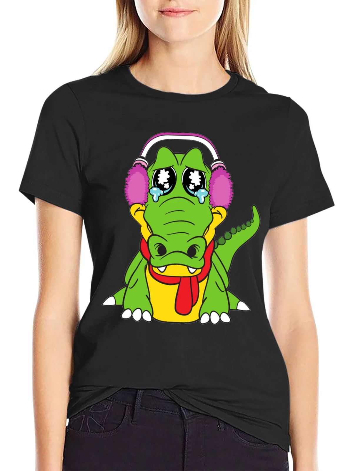 Sad Alligator Black T-Shirt product image 2