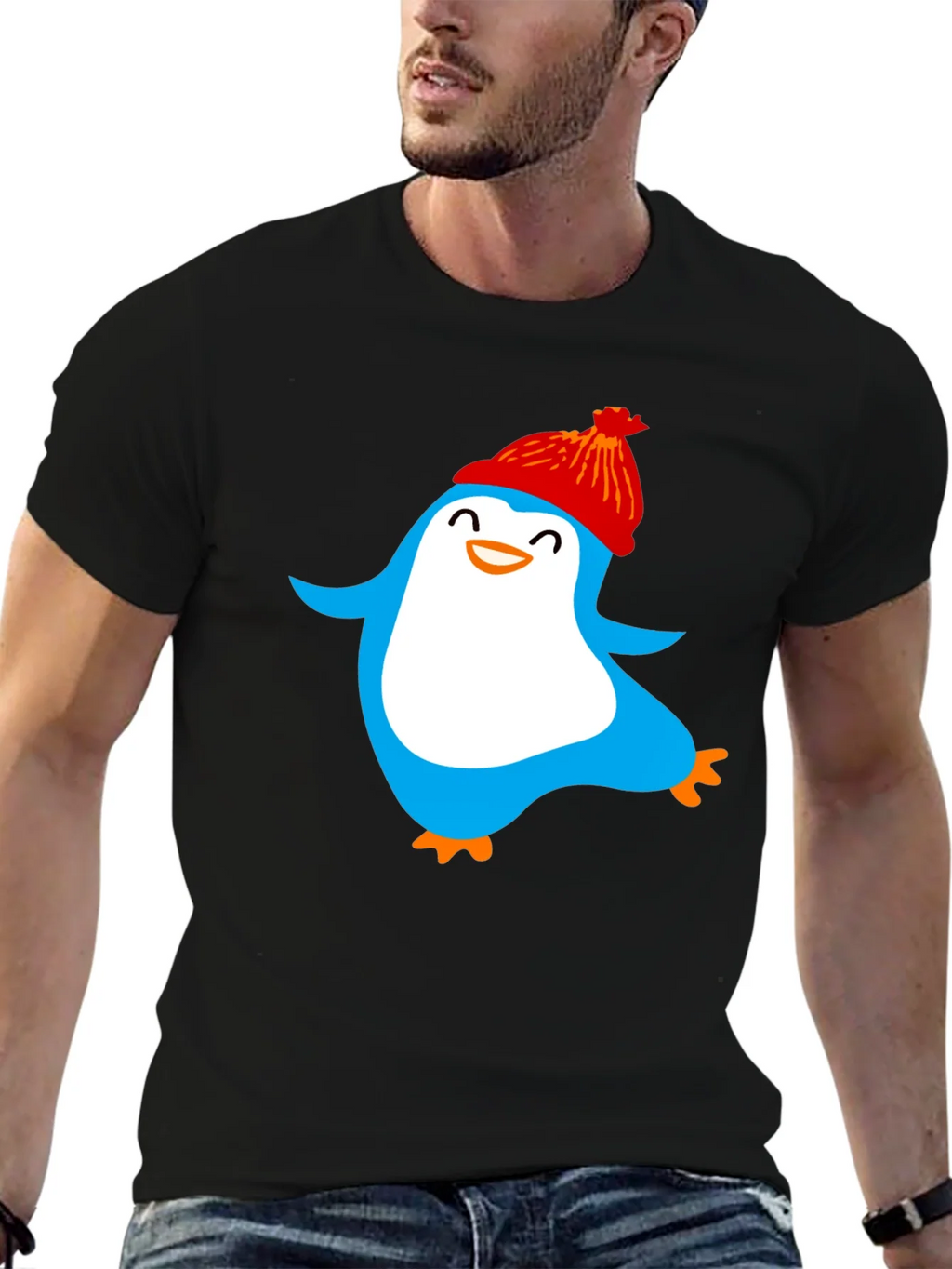 Fun Penguin Graphic Tee - Cozy Winter Style