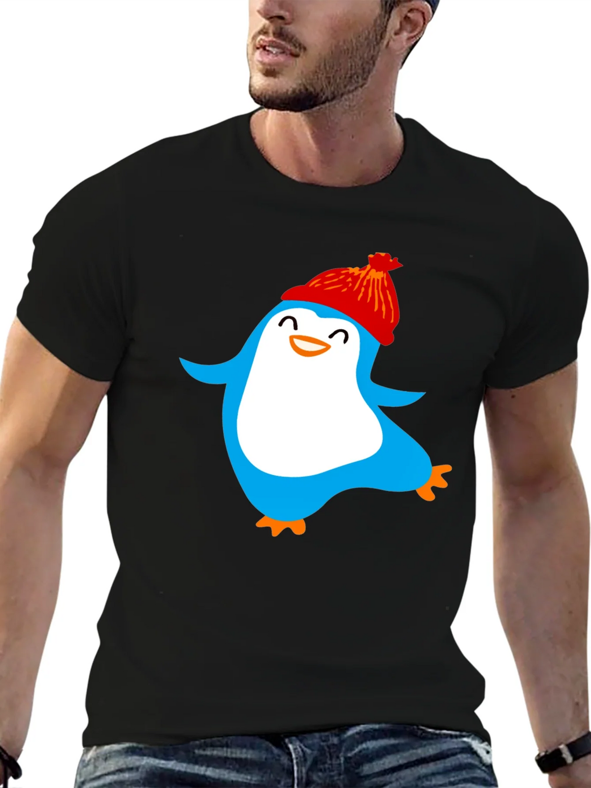 Fun Penguin Graphic Tee - Cozy Winter Style