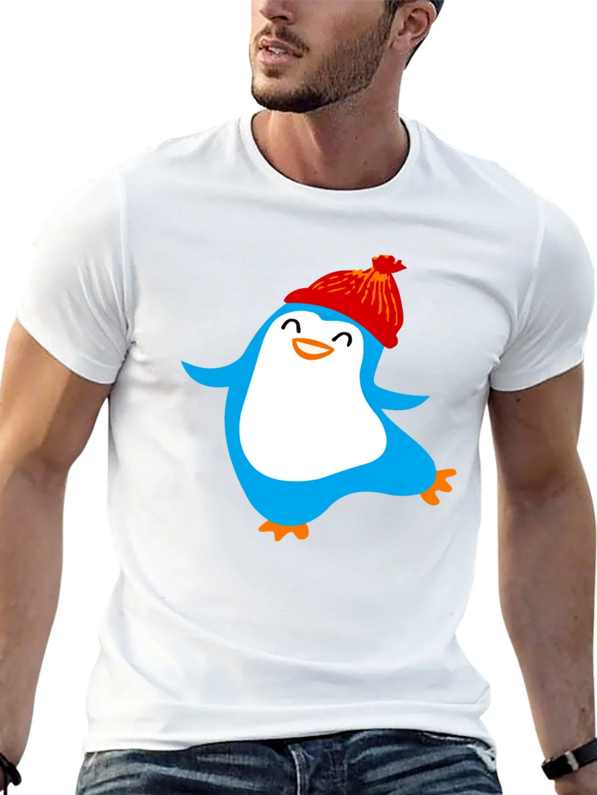 Fun Penguin Graphic Tee - Cozy Winter Style