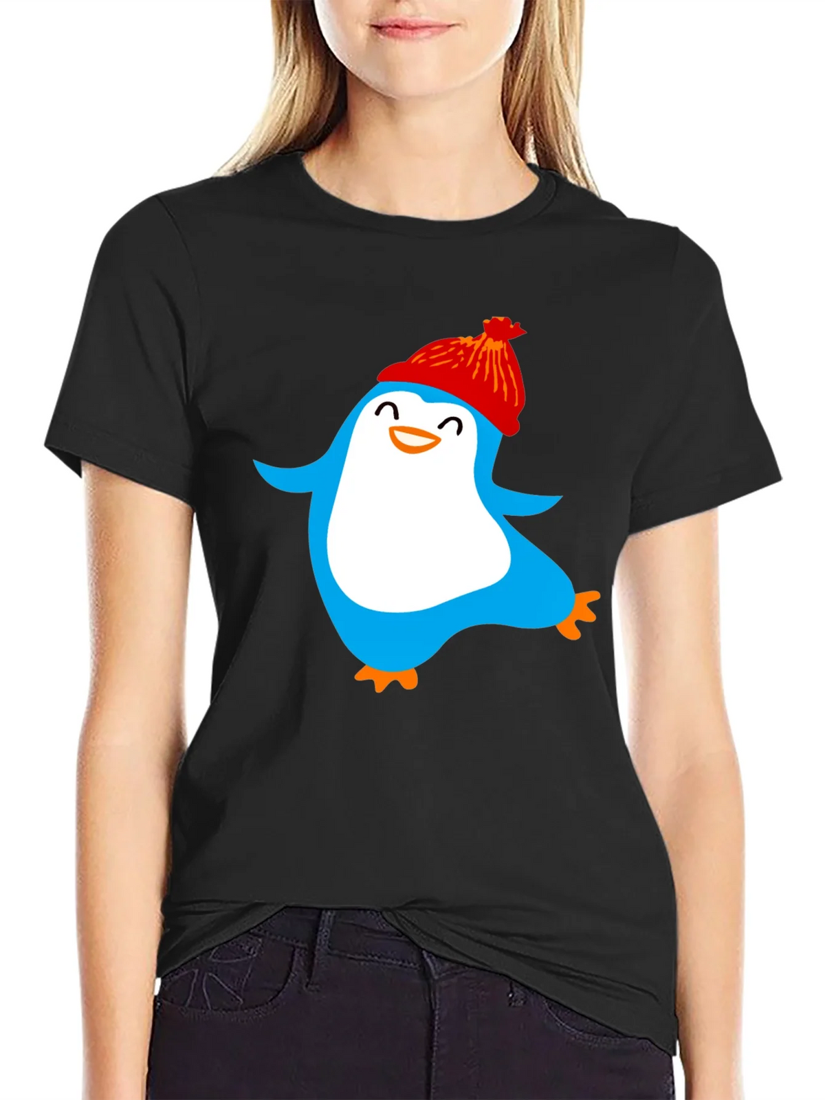 Fun Penguin Graphic Tee - Cozy Winter Style