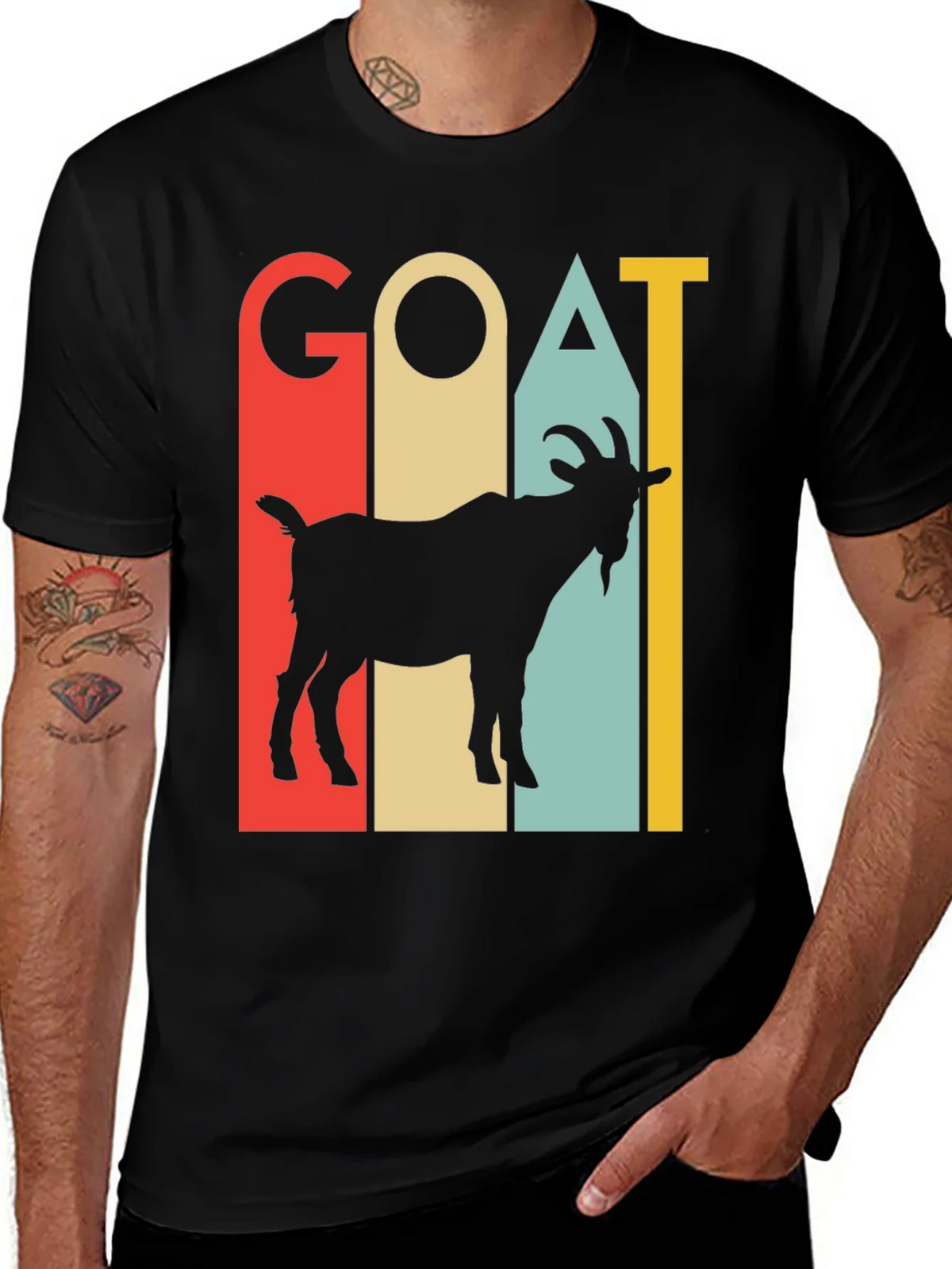 Retro Goat Graphic Tee - Greatest of All Time T-Shirt product image 1
