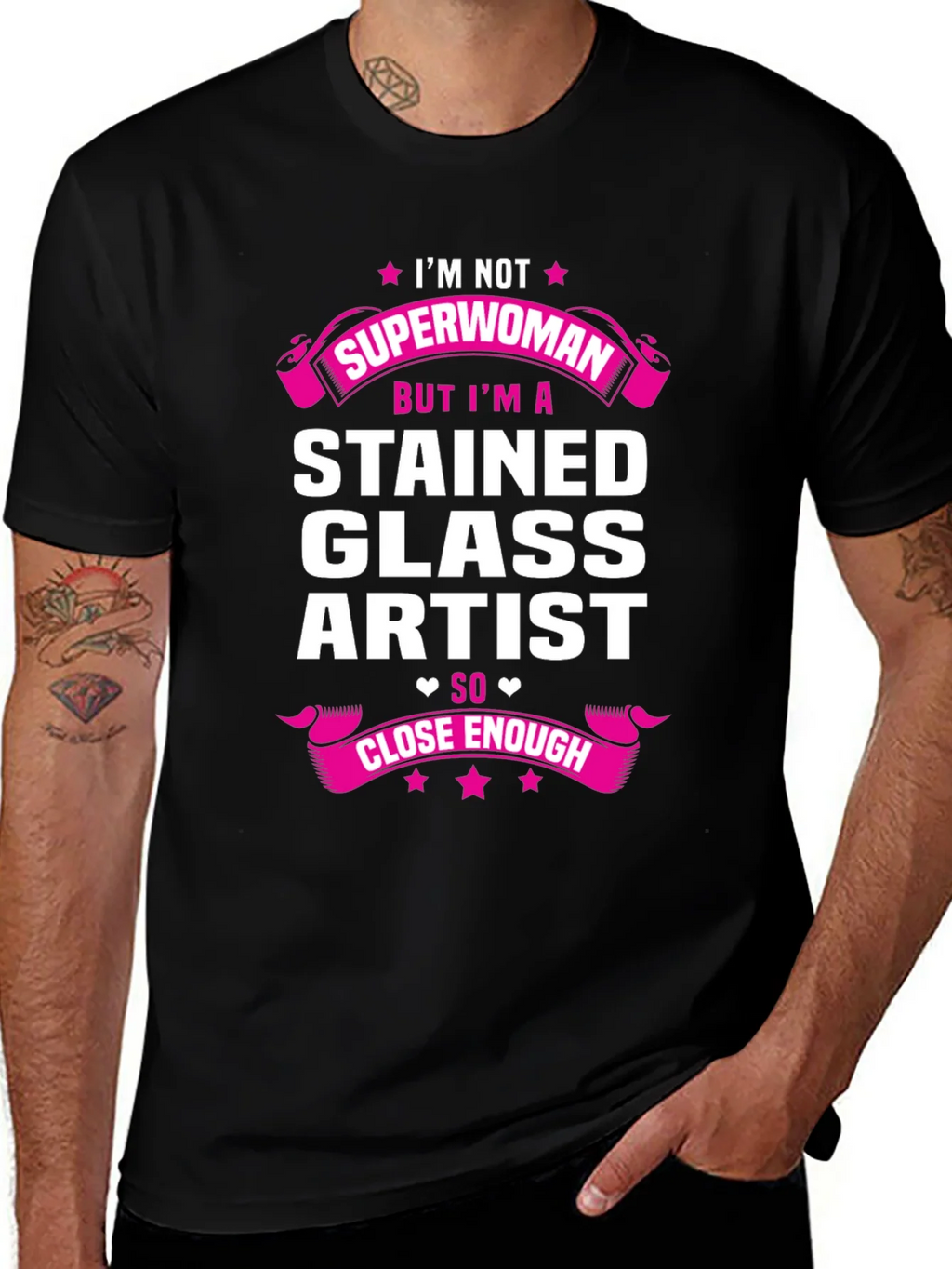 Stained Glass Artist T-Shirt - Superwoman Close Enough product image 1
