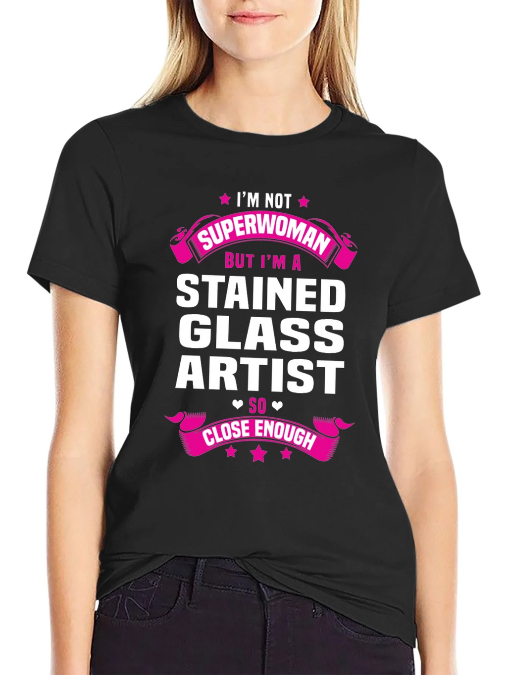 Stained Glass Artist T-Shirt - Superwoman Close Enough product image 2