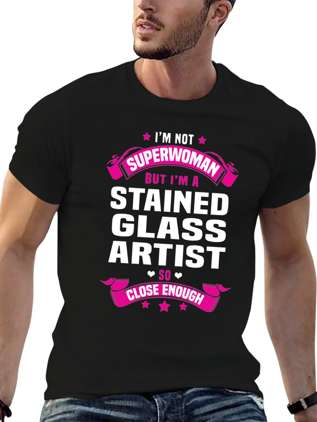 Stained Glass Artist T-Shirt - Superwoman Close Enough product image 6