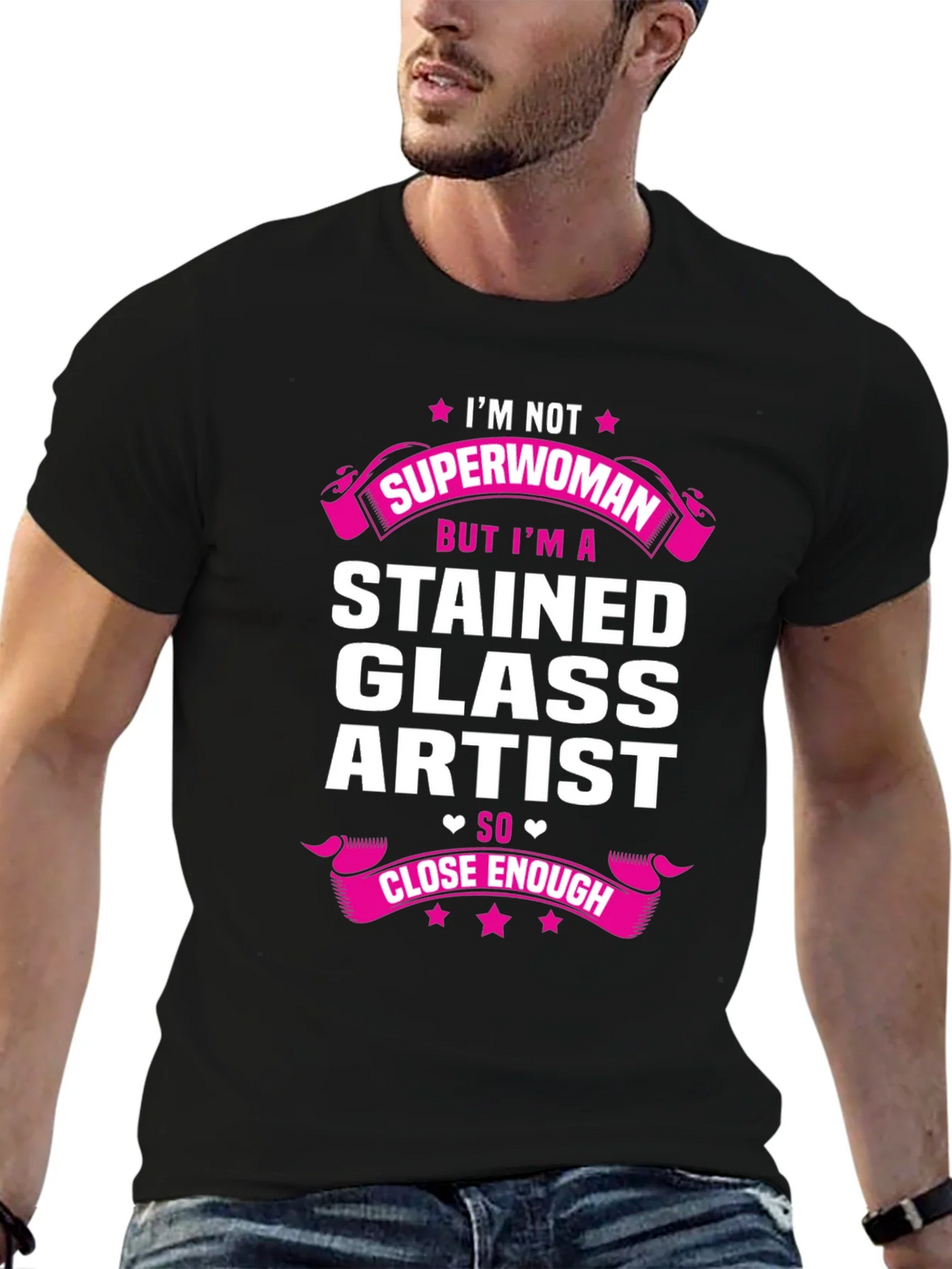 Stained Glass Artist T-Shirt - Superwoman Close Enough product image 6