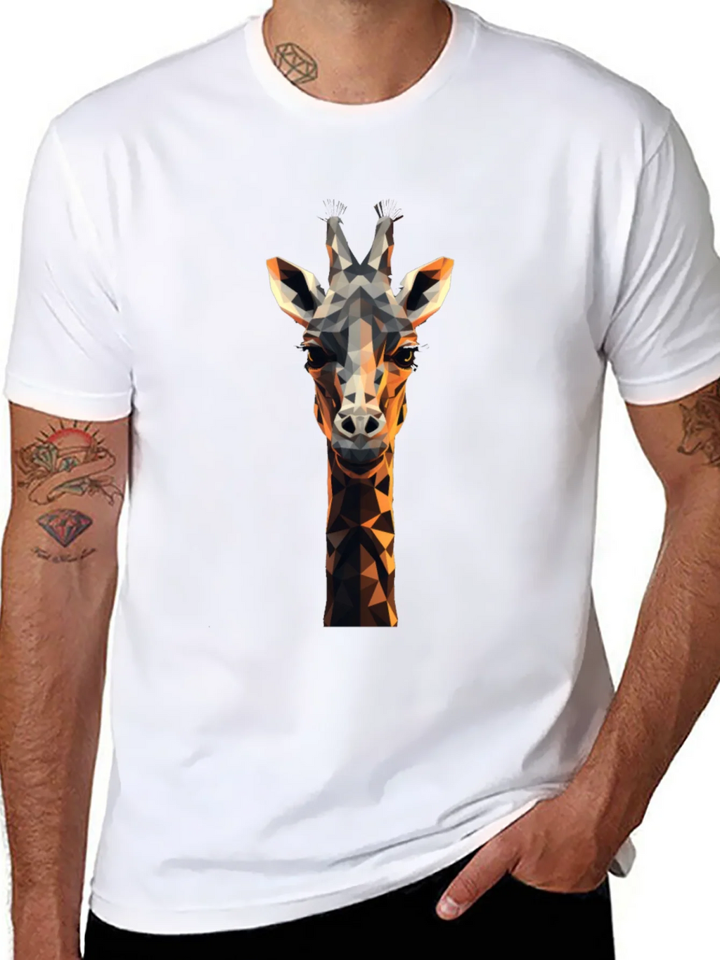 Geometric Giraffe Graphic Tee - Modern Animal Lovers Shirt product image 3