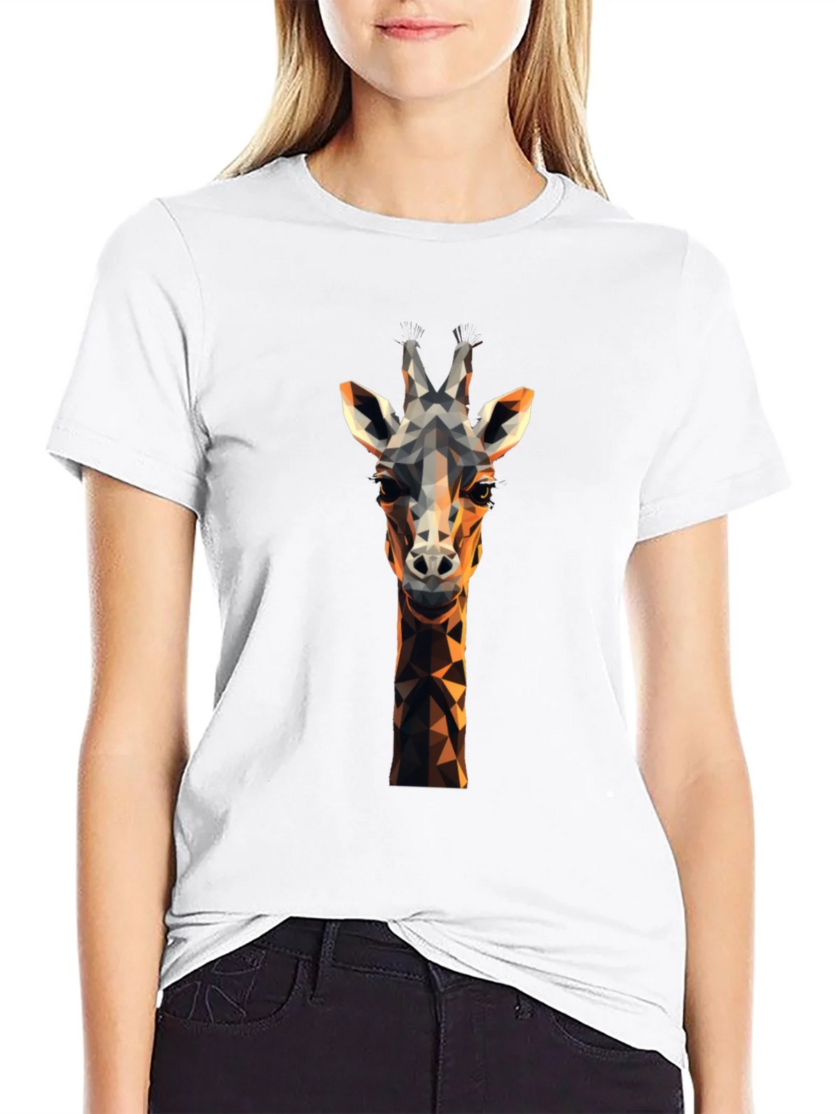 Geometric Giraffe Graphic Tee - Modern Animal Lovers Shirt product image 4