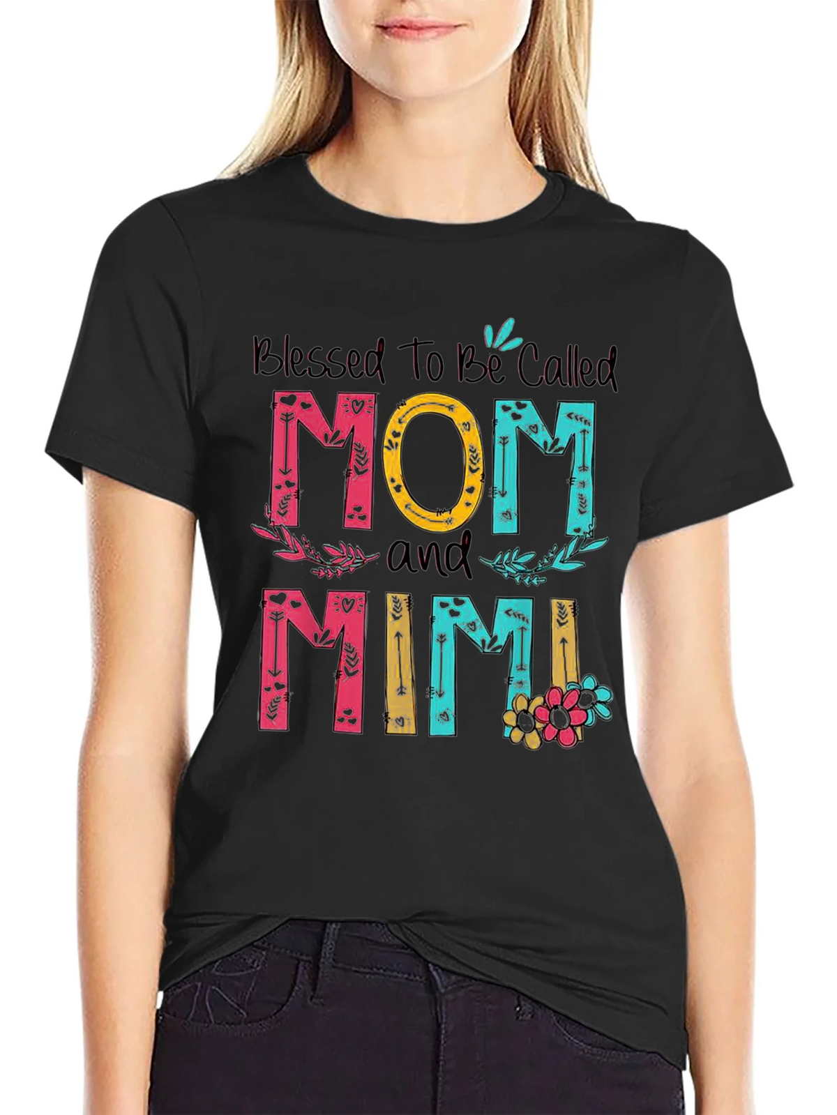Blessed Mom and Mimi T-Shirt - Floral Design product image 2