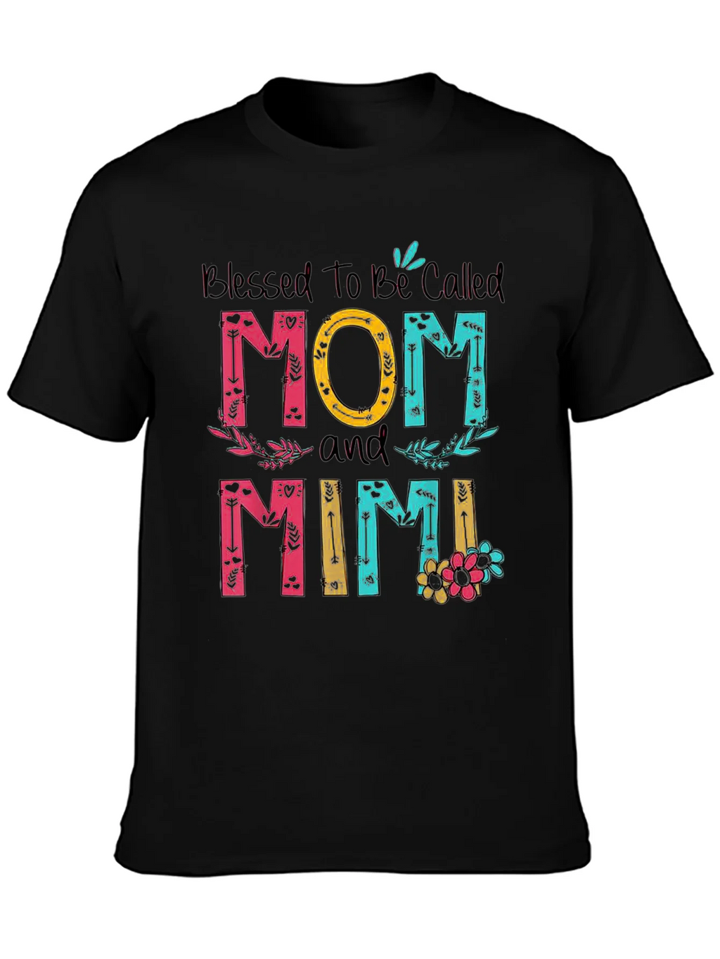 Blessed Mom and Mimi T-Shirt - Floral Design product image 3