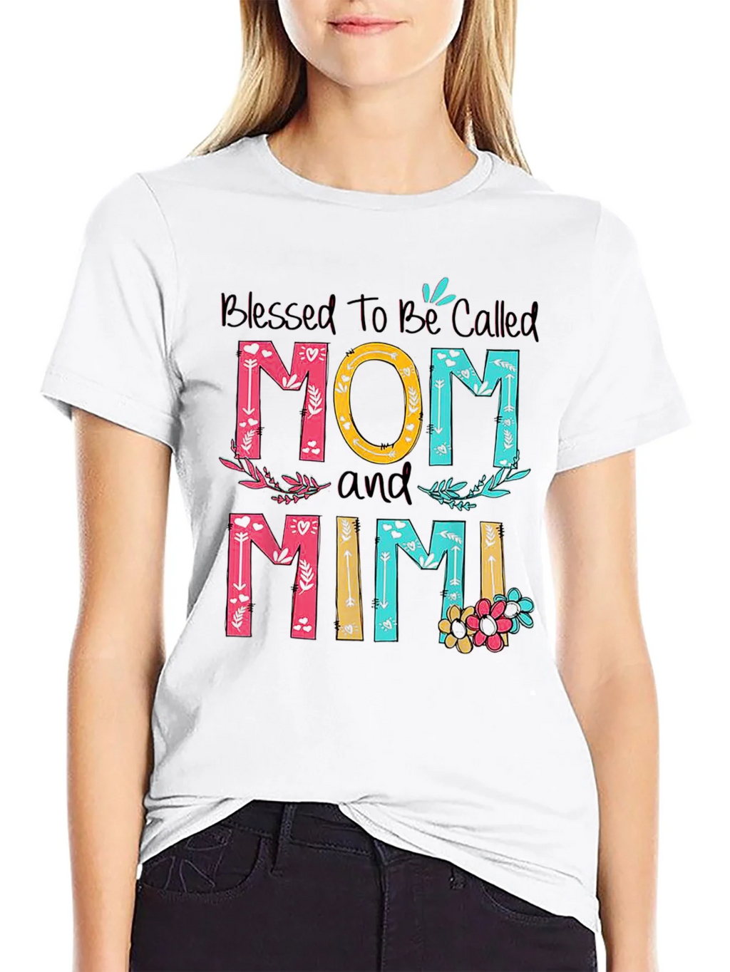 Blessed Mom and Mimi T-Shirt - Floral Design product image 8