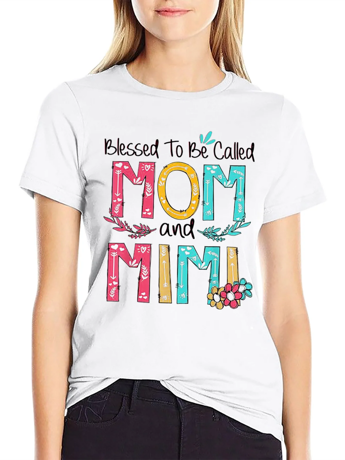 Blessed Mom and Mimi T-Shirt - Floral Design product image 8