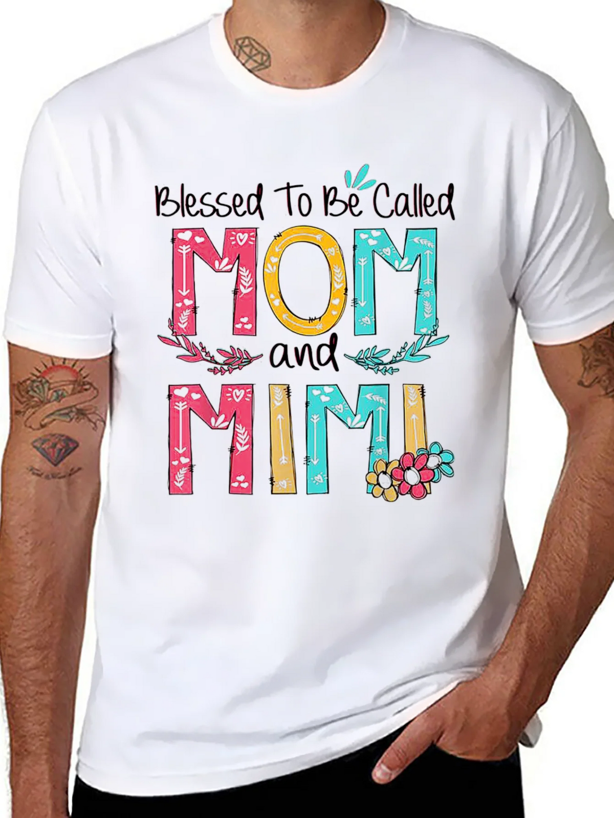 Blessed Mom and Mimi T-Shirt - Floral Design product image 7