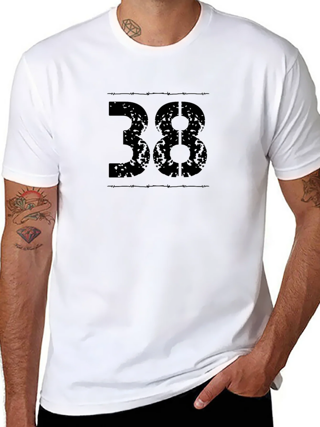 Black T-Shirt - Number 38 Graphic Tee product image 7
