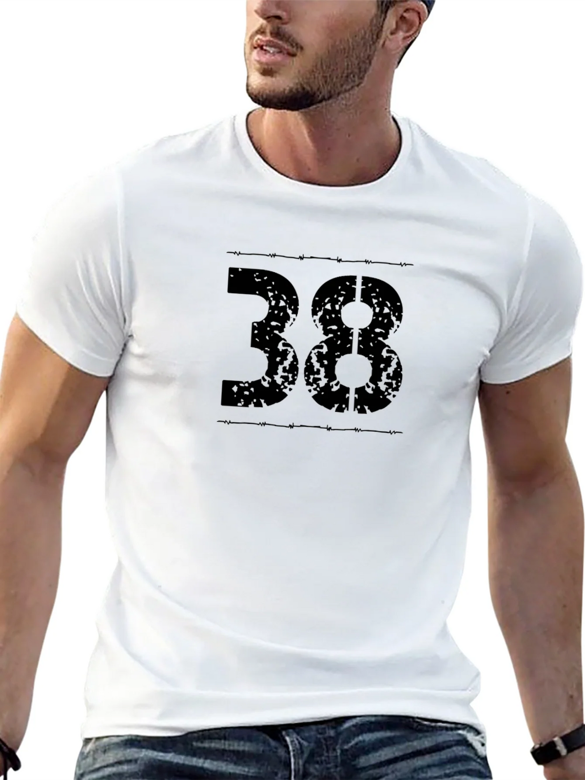 Black T-Shirt - Number 38 Graphic Tee product image 12