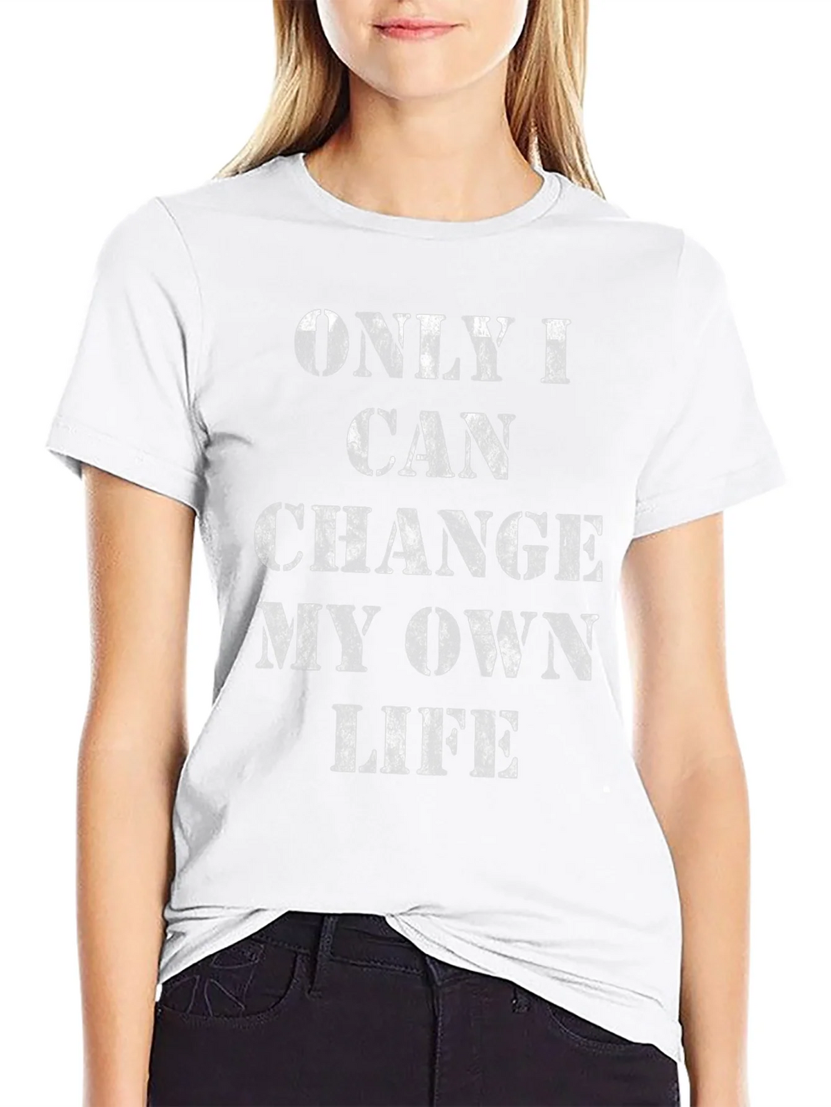 Inspirational Only I Can Change My Own Life Black T-Shirt product image 3