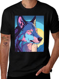 Wolf Graphic Tee - Stylish Mens Black T-Shirt product image 1