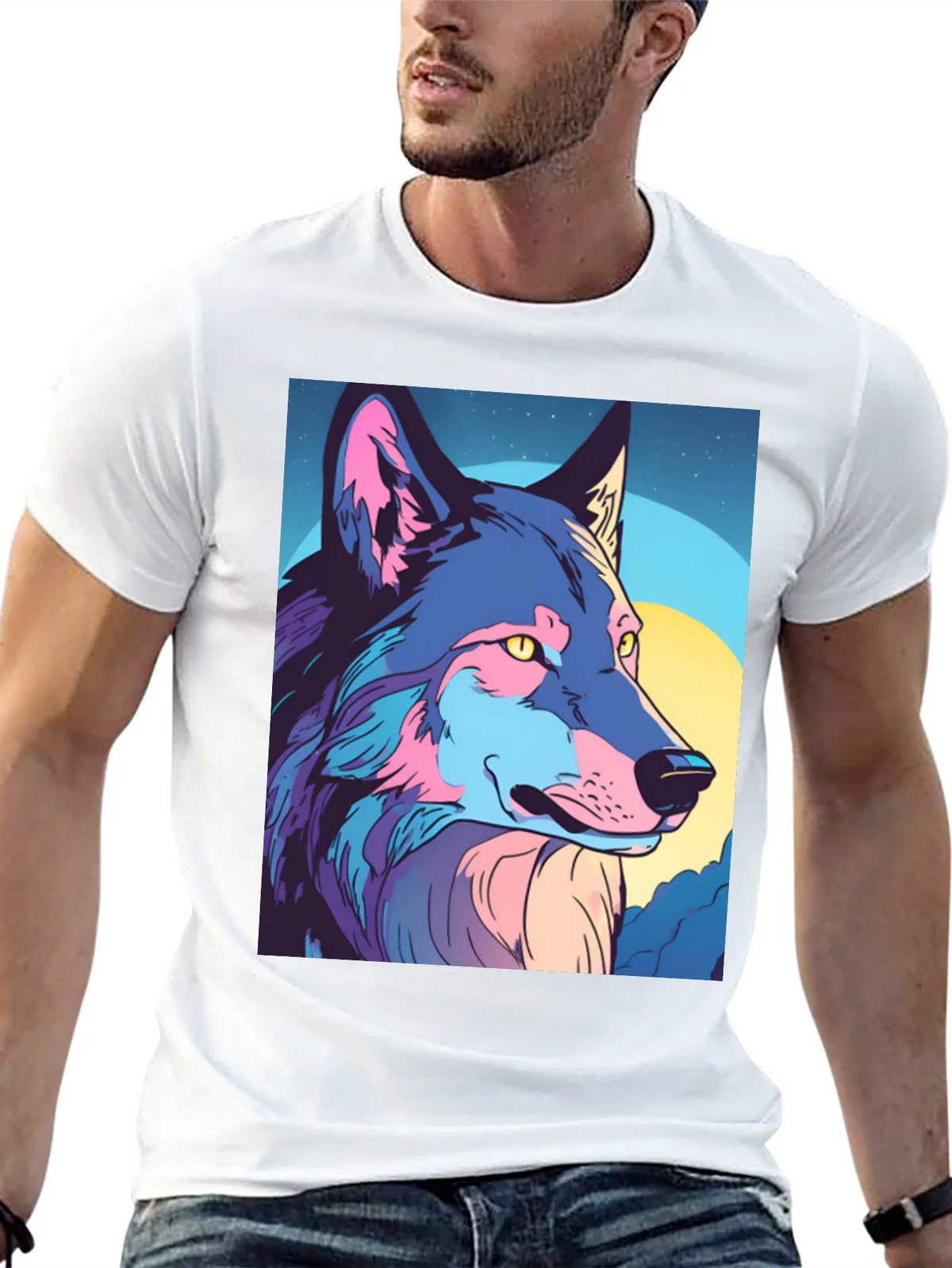 Wolf Graphic Tee - Stylish Mens Black T-Shirt product image 12