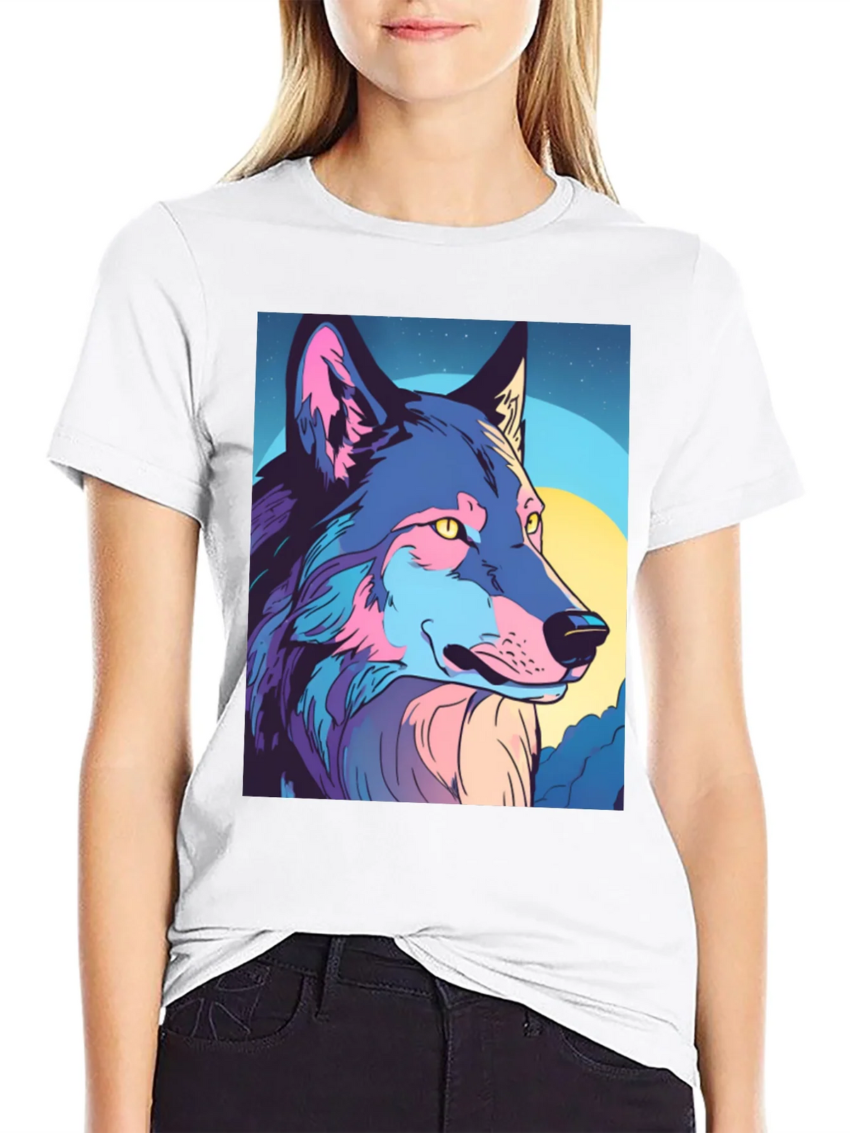 Wolf Graphic Tee - Stylish Mens Black T-Shirt product image 8