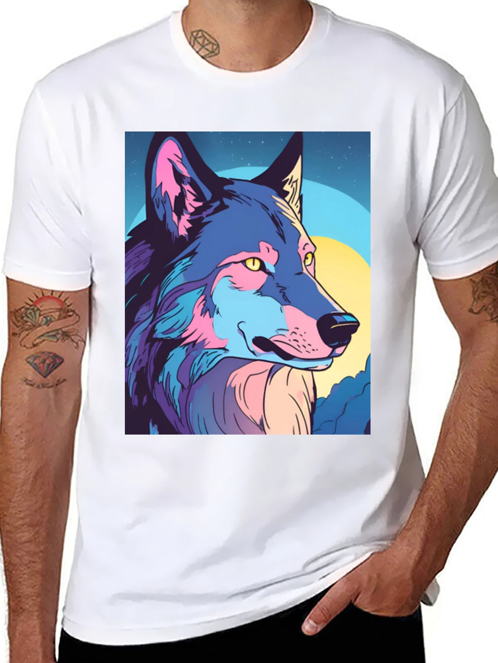 Wolf Graphic Tee - Stylish Mens Black T-Shirt product image 7